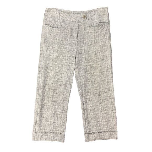 Betabrand Ponte Pant Womens MP Petite Grey White Microstripe Knit Coin Pocket - Picture 1 of 12